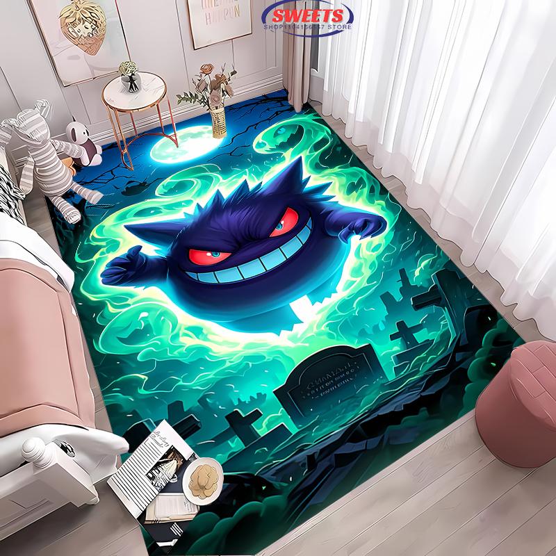 New Arrive! Pokemon Gengar Cartoon Carpet,Rug for Living Room Tapete for Bedroom Sofa Doormat Decor Non-slip Floor Mat Potdemiel