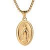 ZIYMU Virgin Mary Miraculous Medal Pendant Necklace with Venetian Chain, 50cm, Gold, Men's, Zm-p-051g