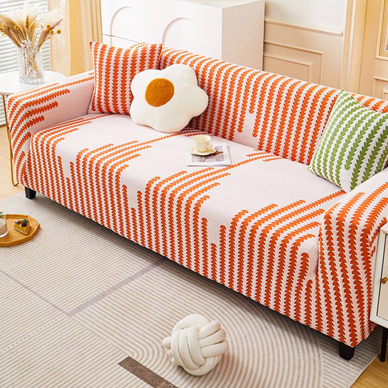 Zimowy pluszowy pokrowiec na sofę Jednoczęściowy pokrowiec na sofę Tkanina Odporny na zarysowania Antypoślizgowa poduszka na sofę