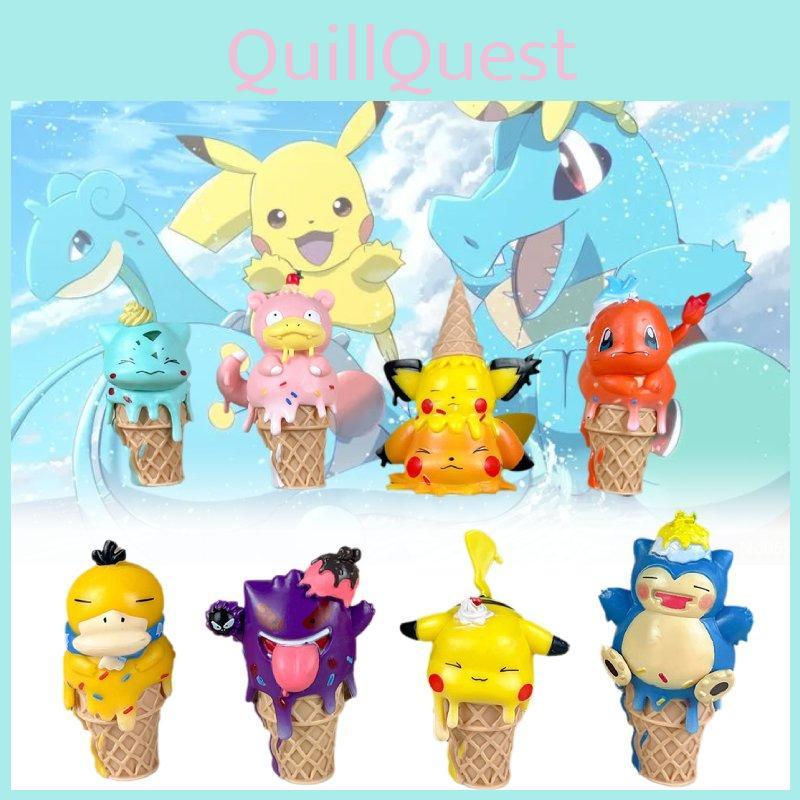 Entzückende PVC Pikachu Cartoon Anime Figur Süßer Eiswaffel Cosplay Modell Sammlung