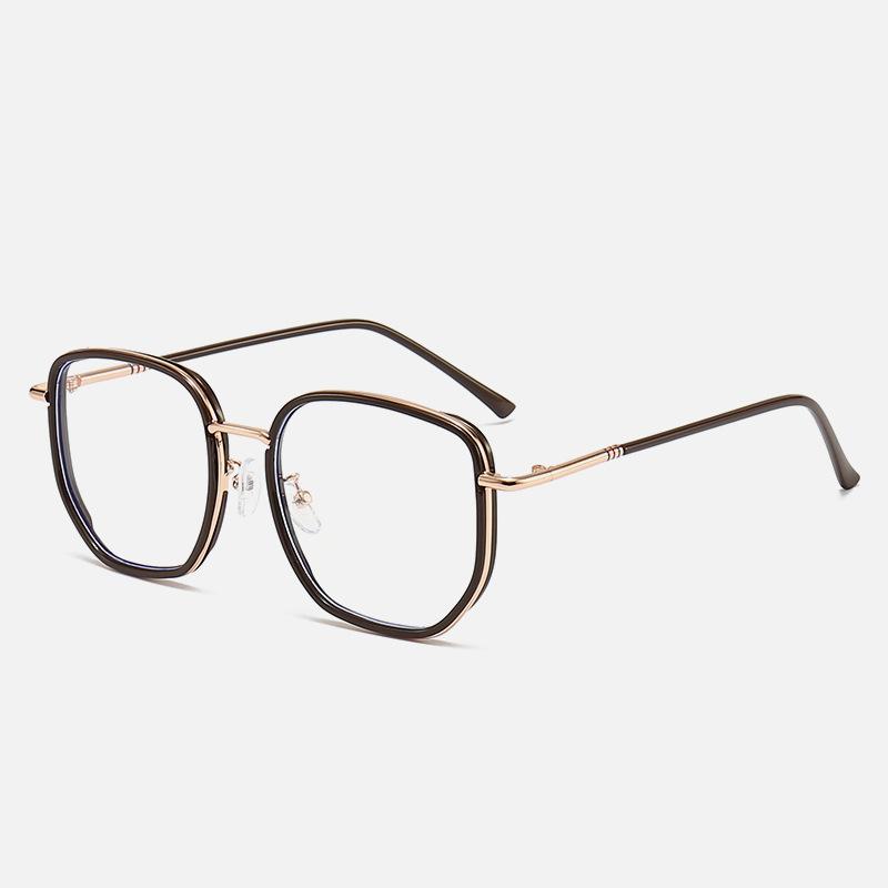 No Makeup Retro Literary Glasses Frame Men And Women Tr90 Large Frame Anti-Blue Light Glasses Frame Cross