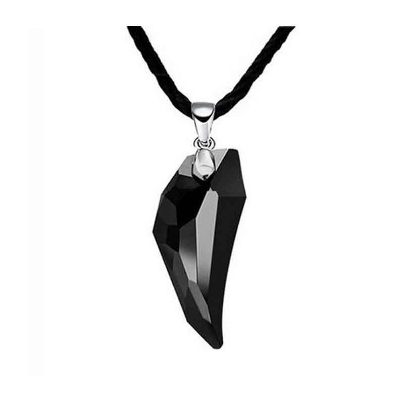 Tooth Wolf Shape Pendant Necklace Transparent Solid Color Decoration Jewelry