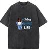Damen-T-Shirt in Übergröße, Grafik-T-Shirt, weiche Baumwollmischung, lässiges Oberteil