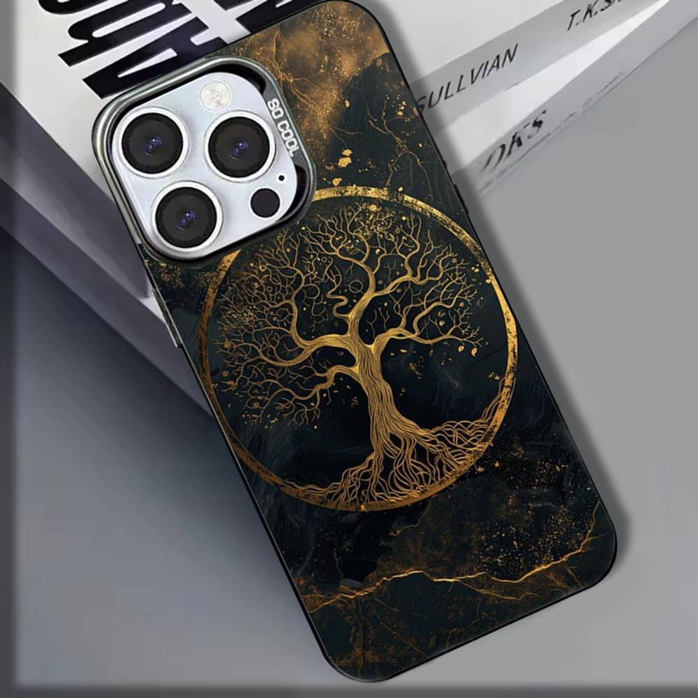 Tree of life Yggdrasil Phone Case For iPhone 16,15,14,13,12,11,8,7,Pro,Max,Plus,Mini,XS,SE Shockproof Matte Cover