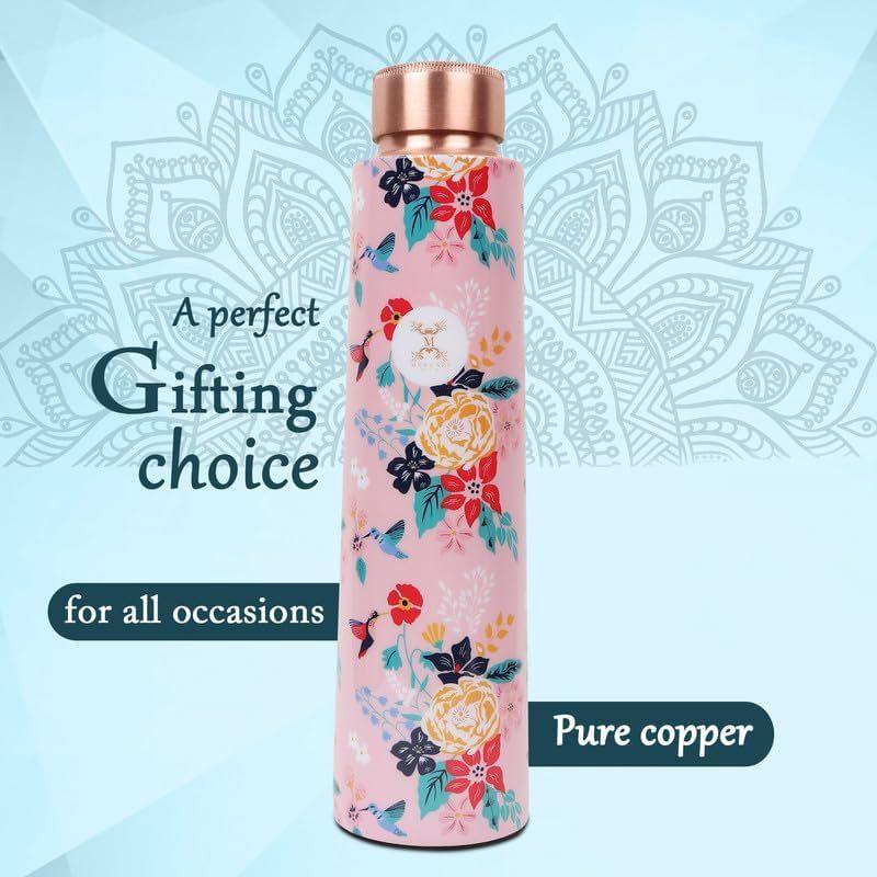 Embrace Wellness Copper Water Bottle - Advanced Leak Proof, Joint Less Design (900ml)
