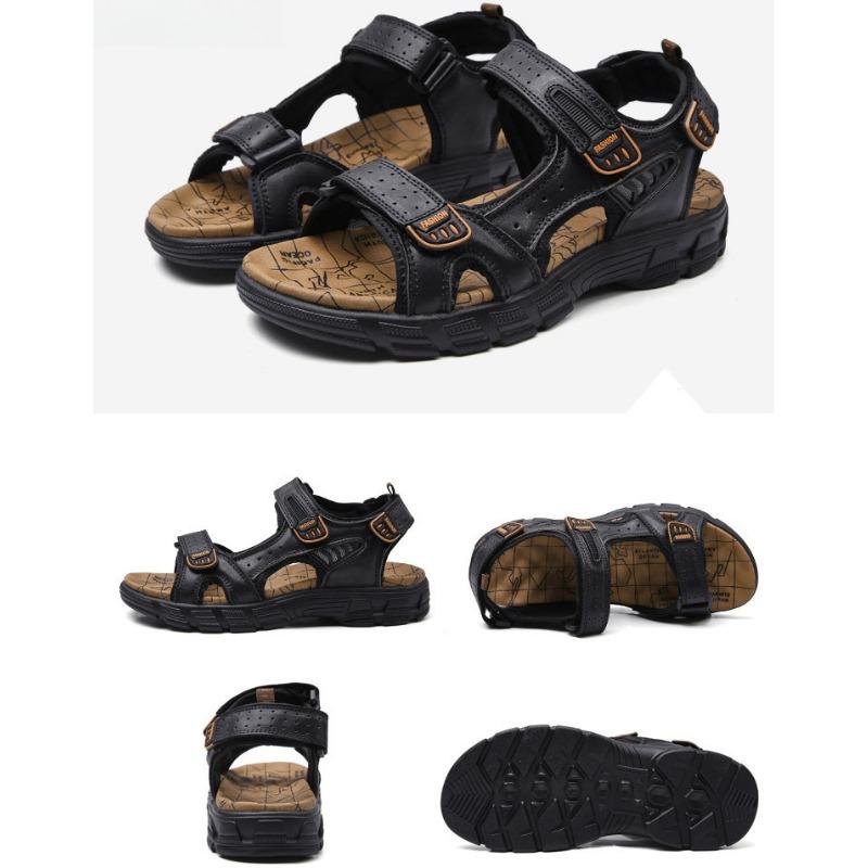 Sandals Men's Thick Soled Open Toed Men's Beach Shoes Soft Soled Oversized Outdoor Casual Shoes