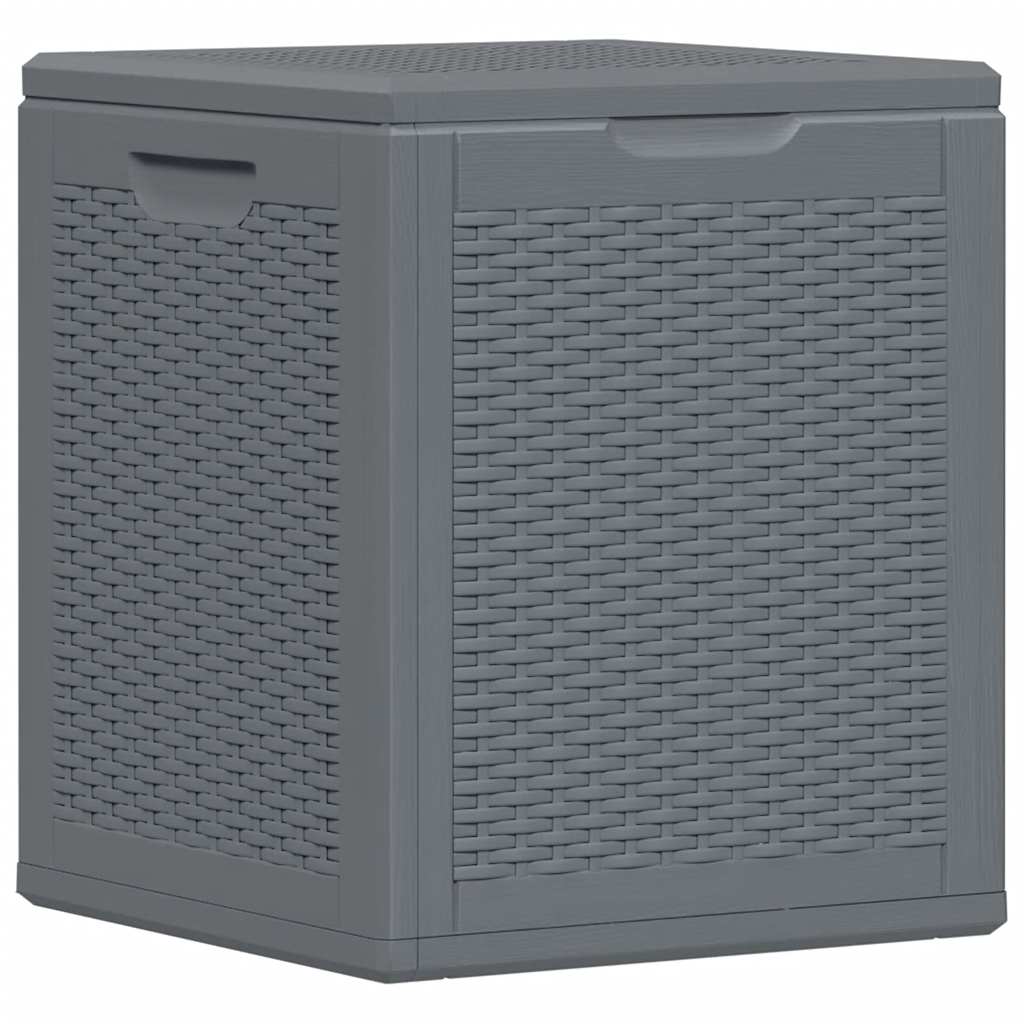 Garten Aufbewahrungsbox Grau PP Rattan-Stil 90 L