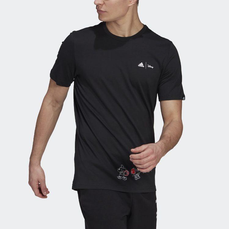Adidas T Shirts Men's Black Crew Neck Moderate Straight Fit GL3221
