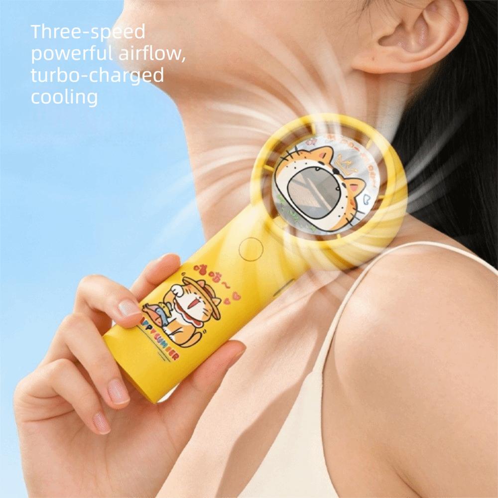 Cartoon Graffiti Turbo Fan 3 Speed Levels Pocket Fan Funny Mini Handheld Fan Summer