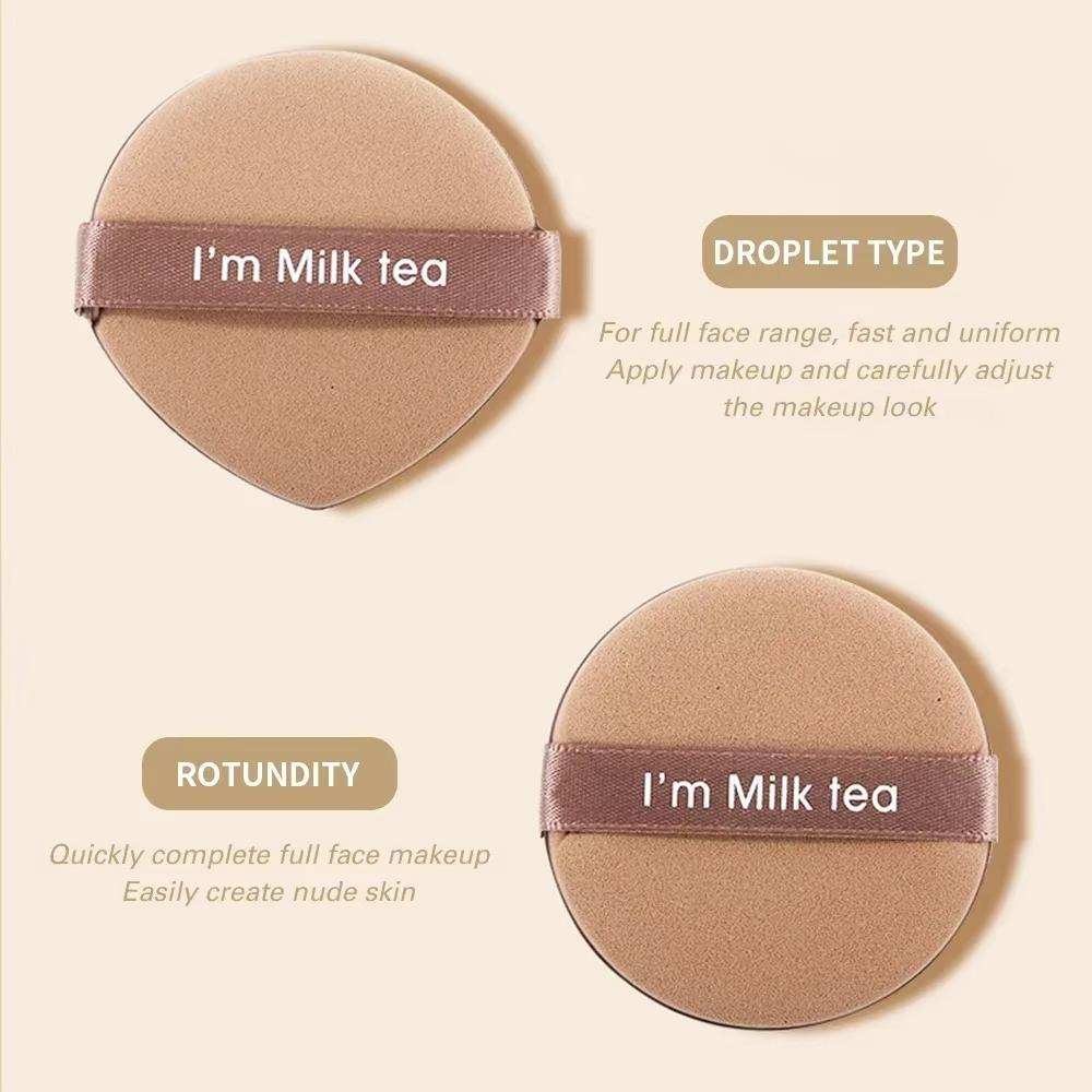 7PCS/Set Double Side Cosmetic Puff Set Water Drop/Round With Storage Box Makeup Sponge Soft Powder Puff Evenly Applies Makeup