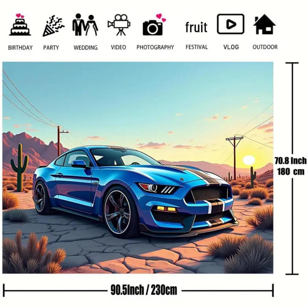 Modern Canvas Art for Living Room and Restaurant: Decorative Car Poster
