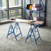 2-Piece Set Work Trestle, Load Capacity up to 200 kg, Foldable, Sawhorse, Height-Adjustable 80-130 cm, Scaffold Trestle Made of Steel