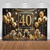 Rosa Gullballonger Bakgrunn med Glitter Banner 40-årsdag Festdekorasjoner Glitrende Fotobakgrunn Utstyr Voksengaver