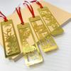 YRCR Plum Orchid Bamboo Chrysanthemum Hollow Carved Metal Bookmarks, Vintage Traditional Style Stainless Steel Bookmarks, Set of 4 (Plum, Bamboo,