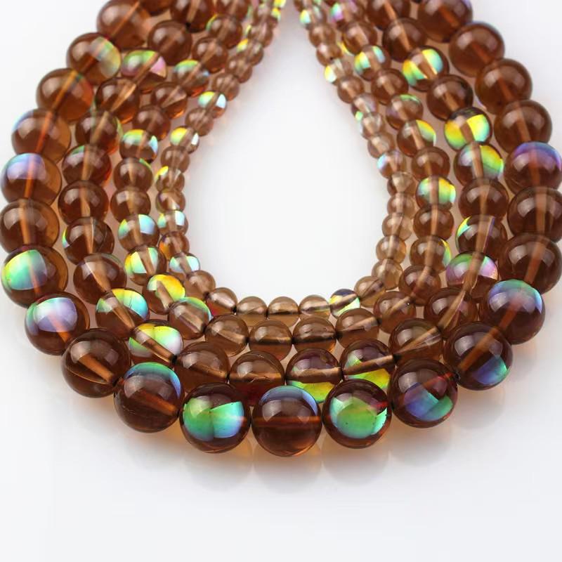 Moonstone Imitation Flash Round Beads for DIY Jewelry Making