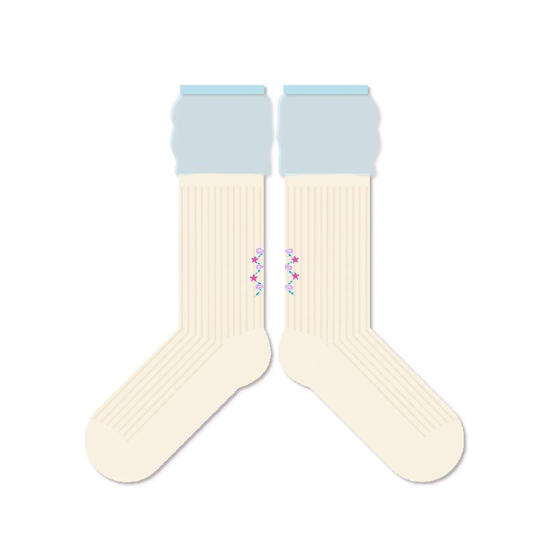 Summer Lightweight Women's Socks - Cute Animal Embroidery Glass Thread Mid-calf Stockings, Breathable Combed Cotton Edge Socks, Pile Socks
