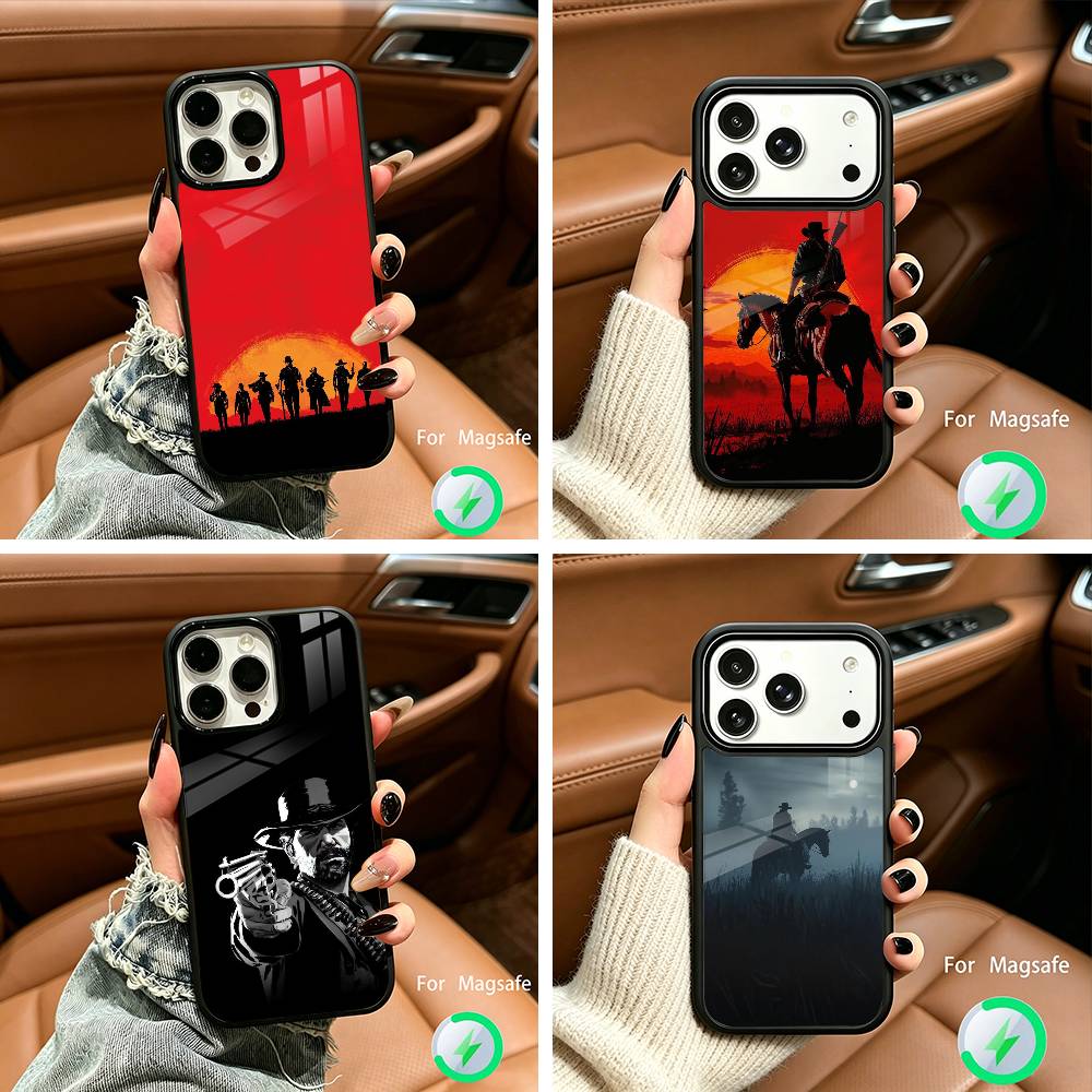 R-Red D-Dead Redemption RDR 2 Wireless charging phone case compatible with iPhone 17/16/15/14/13/12/11