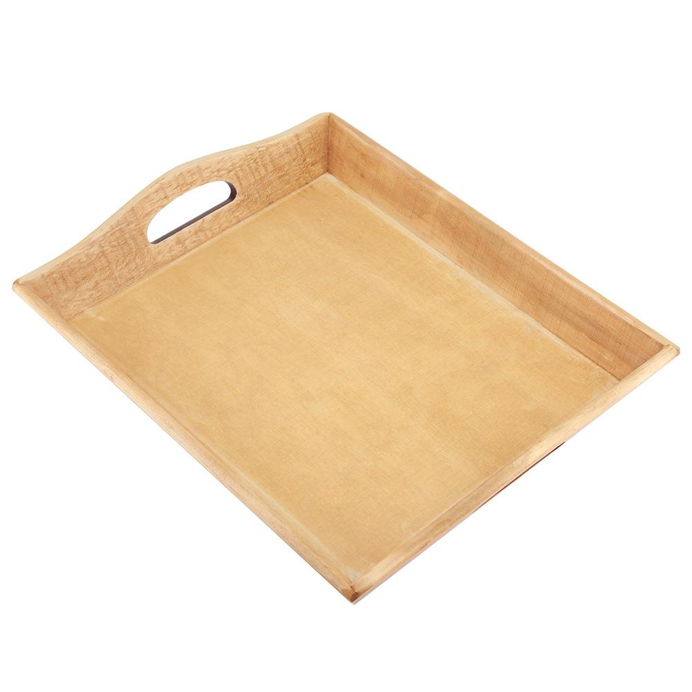 Wooden Serving Tray Plate for T Set Fruits Candies Food Towel (Dark Color)