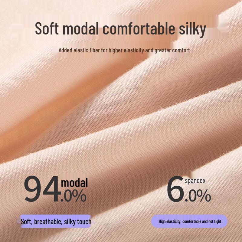 Yiershuang Women's Modal Seamless Briefs (4-Pack)