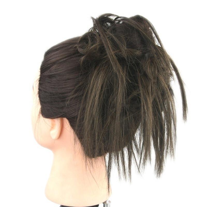 Fashion Women Wig Curly Claw Clip Flower Bud Fake Hair