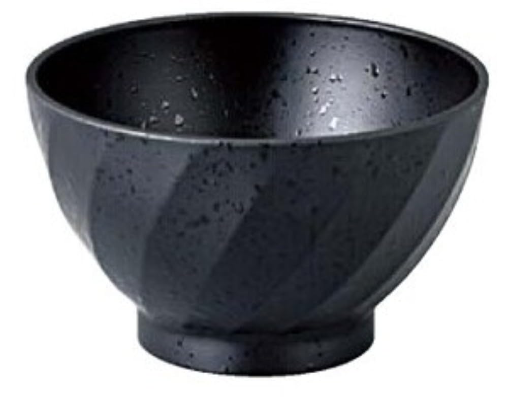 Fukui Craft Diameter 108 Twisted Soup Black Tataki Finish 31090020 TA) Bowl,