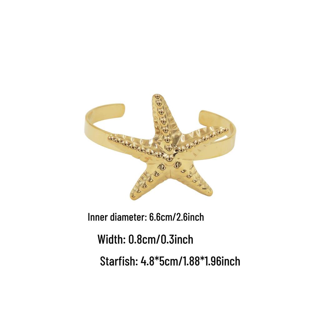 Goldenes Seestern-Armband für Damen: Elegantes, vom Ozean inspiriertes Accessoire im europäischen und amerikanischen Stil