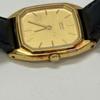 Used SEIKO 2C20-5370 Quartz Watch Gold Dial Black Belt