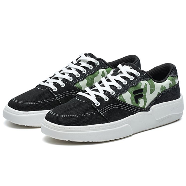 FILA Fusion Casual Comfortable Low-Top Skate Shoes Women sneaker Black Green T12W228211FBJ