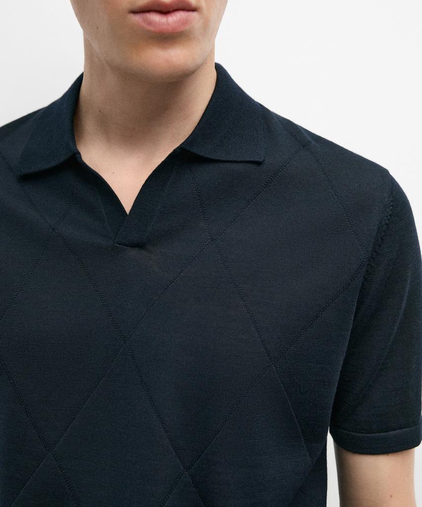 Masimodutti Diamond Pattern Jersey Polo