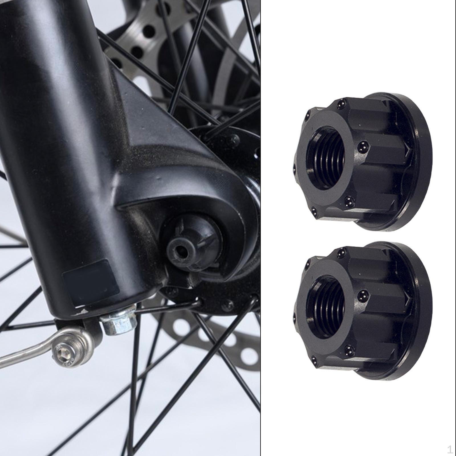 

2 гайки осі втулки колеса велосипеда M9 7075 Алюмінієвий велосипедний шпажний болт Гвинтова гайка Дорога Гора чорний