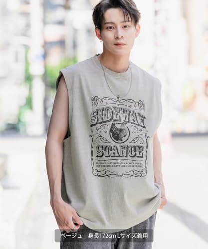 [IMPROVES] [SIDEWAYSTANCE] Label Pigment Sleeveless T-Shirt