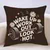EatSleepTrainRepeat FitnessMotivational Quotes PillowCase Polyester Pillowcase Decorative Sofa Cushion Pillowcase Home Decor