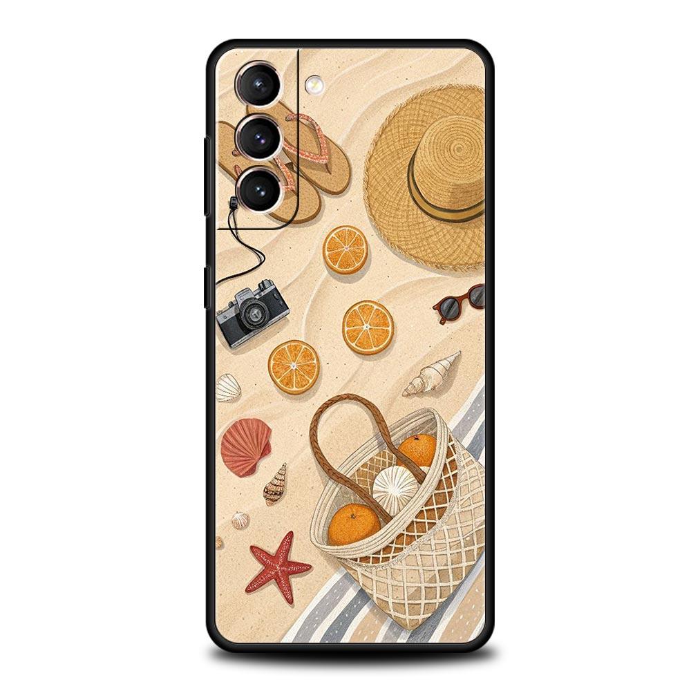 Summer Beach Phone Case for Samsung Galaxy S26 S25 S24 S23 S22 S20 S21 FE Ultra S25 Edge Plus 5G Soft TPU Cover Fundas Capas Bag