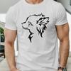 Chihuahua Hund Umriss Grafikdruck Herren Baumwolle T-Shirt Lässig Rundhals Kurzarm T-Shirt