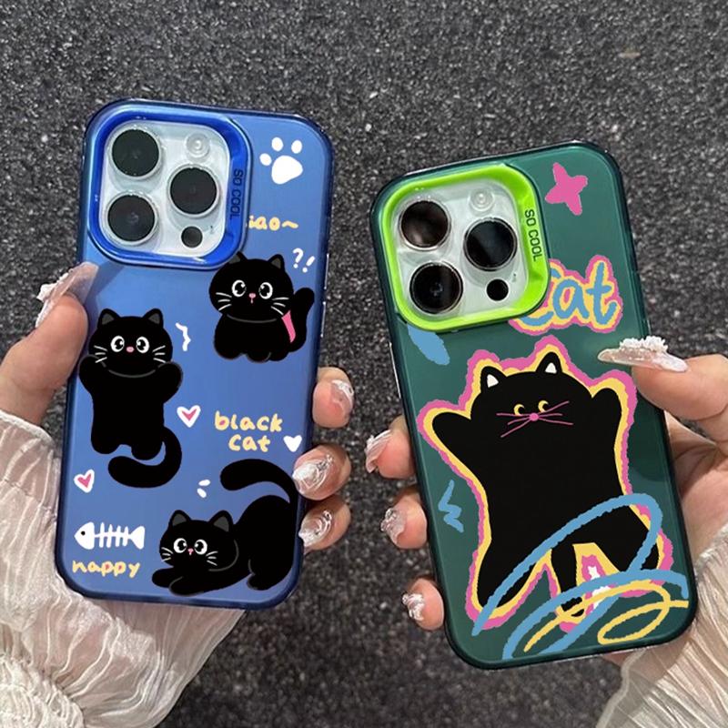Χαριτωμένη Θήκη Γάτας Για iPhone 16 Samsung A55 A35 A34 S24 FE Xiaomi Redmi Note 13 Pro 14C Huawei Honor 200 Αντικραδασμική Θήκη Τηλεφώνου Αντιχαρακτική Πλήρης Κάλυψη