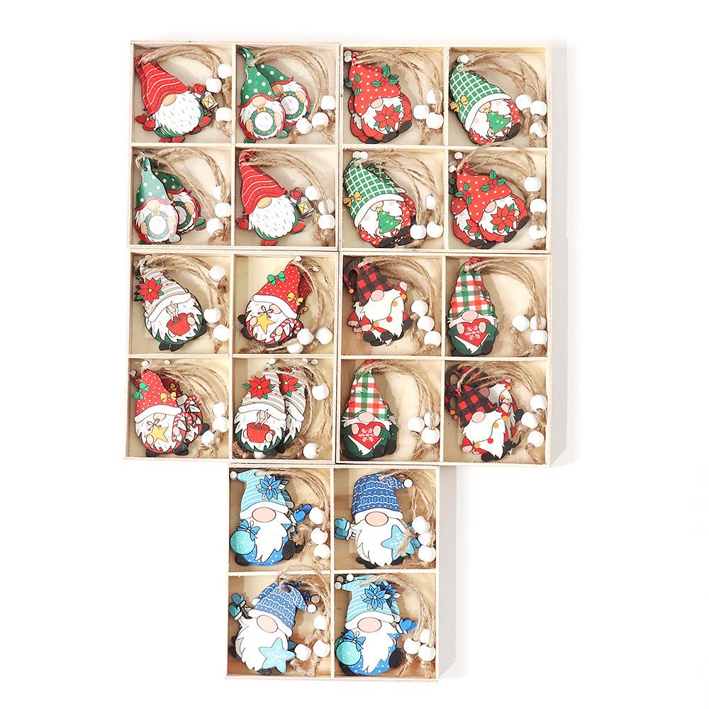 Wooden Faceless Doll Pendant for Christmas & Easter Decorations