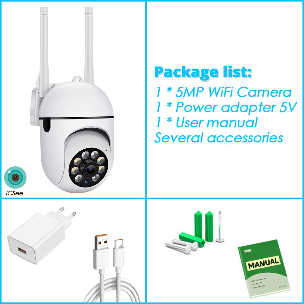 

ICSEE Mini Wifi Smart Home 5MP Color Night Vision Auto Tracking Indoor Use Baby Monitor Wireless Security Camera CCTV UK Plug