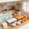 1:12 Doll House Mini Model Scene Miniature Furniture Set Accessories Plastic Dining Car Tables and Chairs 6-piece Toy Set