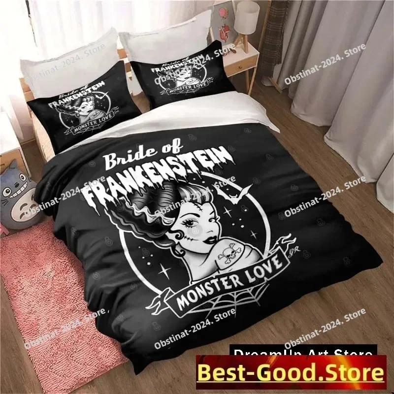 B-Bride of Frankenstein Bedding Set Printed Bed Set With Pillowcase Bed Duvet Cover Soft Single Double Queen Super King Size