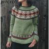 Women's Sweater - O-Neck Color-Blocked Oversized Fashion Pullover Knit