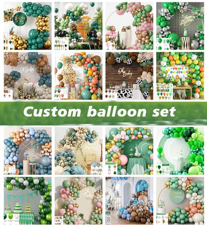 Jungle Forest Theme Sage Green Balloons Arch Garland Kit Kids Boys Birthday Party Decorations
