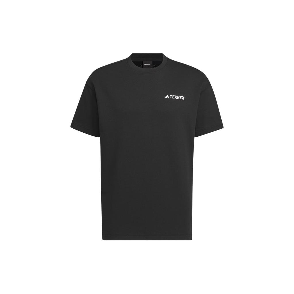 Adidas X National Geographic Graphic Print Outdoor Sports Short Sleeve T-Shirt Men Tops Black IS9515