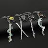 Anime Demon Slayer Keychain Kimetsu No Yaiba Figure Kamado Tanjirou Weapon Pendant Keyring Car Key Holder Fans Gifts