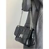 New PU Leather Flap Shoulder Bags Leisure Woman's Black Chain Handbags Fashionable Large Capacity Commuting Crossbody Bag