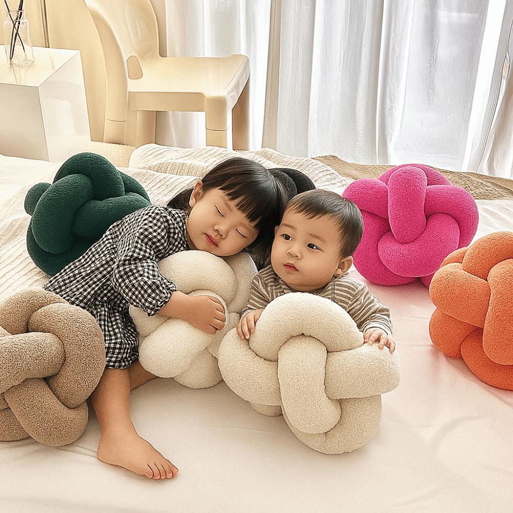 Skin Friendly Knotted Ball Throw Pillow Soft Chair Backrest Fashion Waist Support Cushion  Bedroom