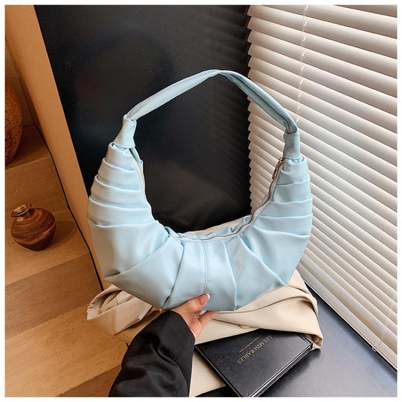 Spring Fashion Casual Premium Texture Design Pleated Dumpling Handbag Temperament Shoulder Armpit Bag