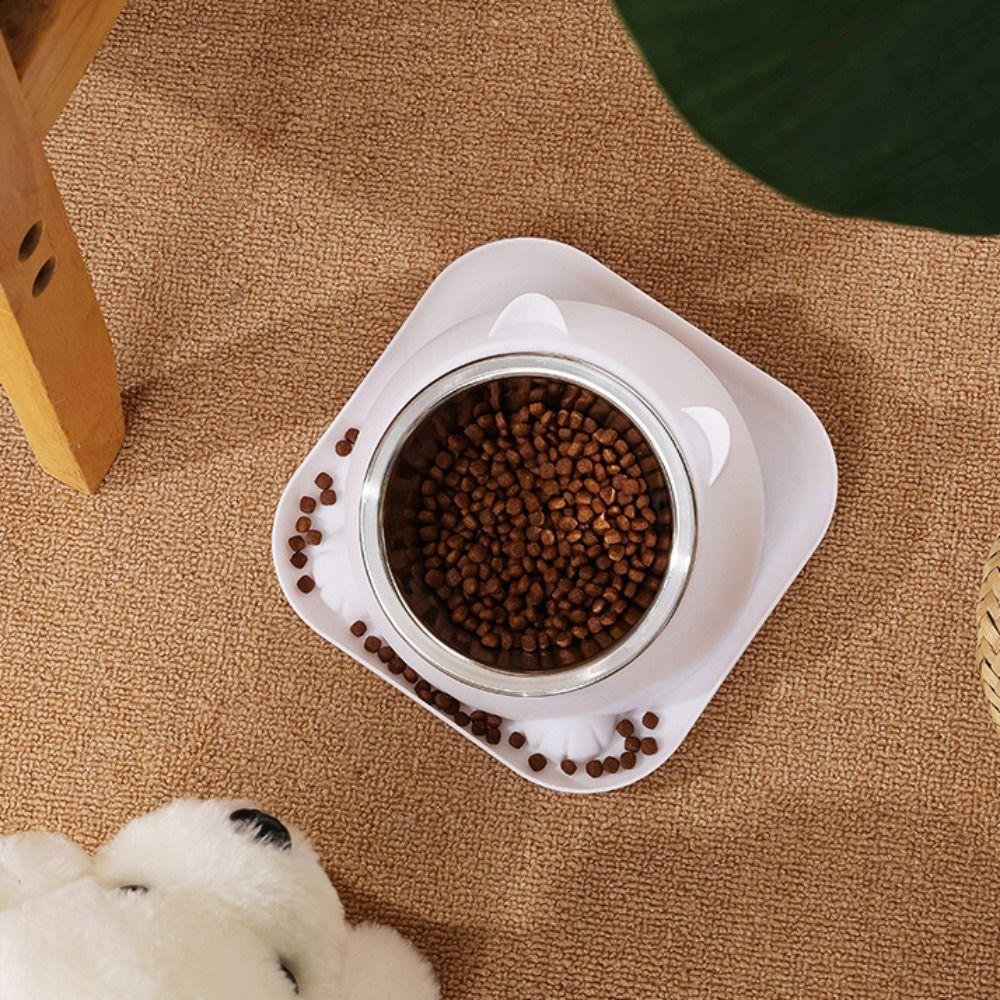 Anti Tipping Pet Food Dispenser Bowls with Non-Slip Pad Cat Feeder Pet Feeding Basin  Dogs Cats