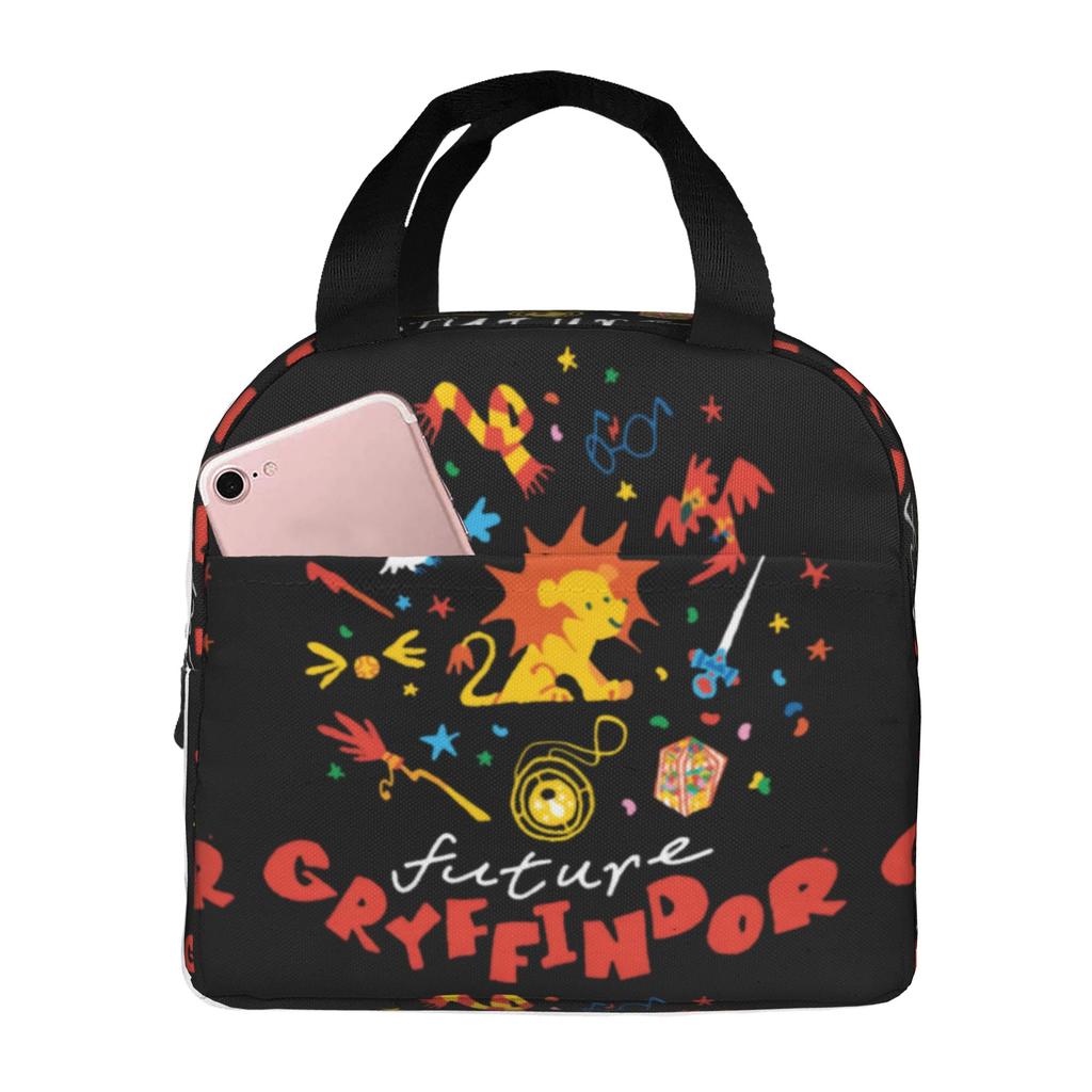Custom H-Harryes Thermal Insulated Lunch Bag Women Men Witchcraft Portable Lunch Container for School Storage Food Box