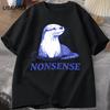 Otter Nonsense Print T Shirt Cotton Designer Funny Sea Otters Meme Tee Vintage Y2K Animal Humor T Shirt Graphic T-shirts Clothes