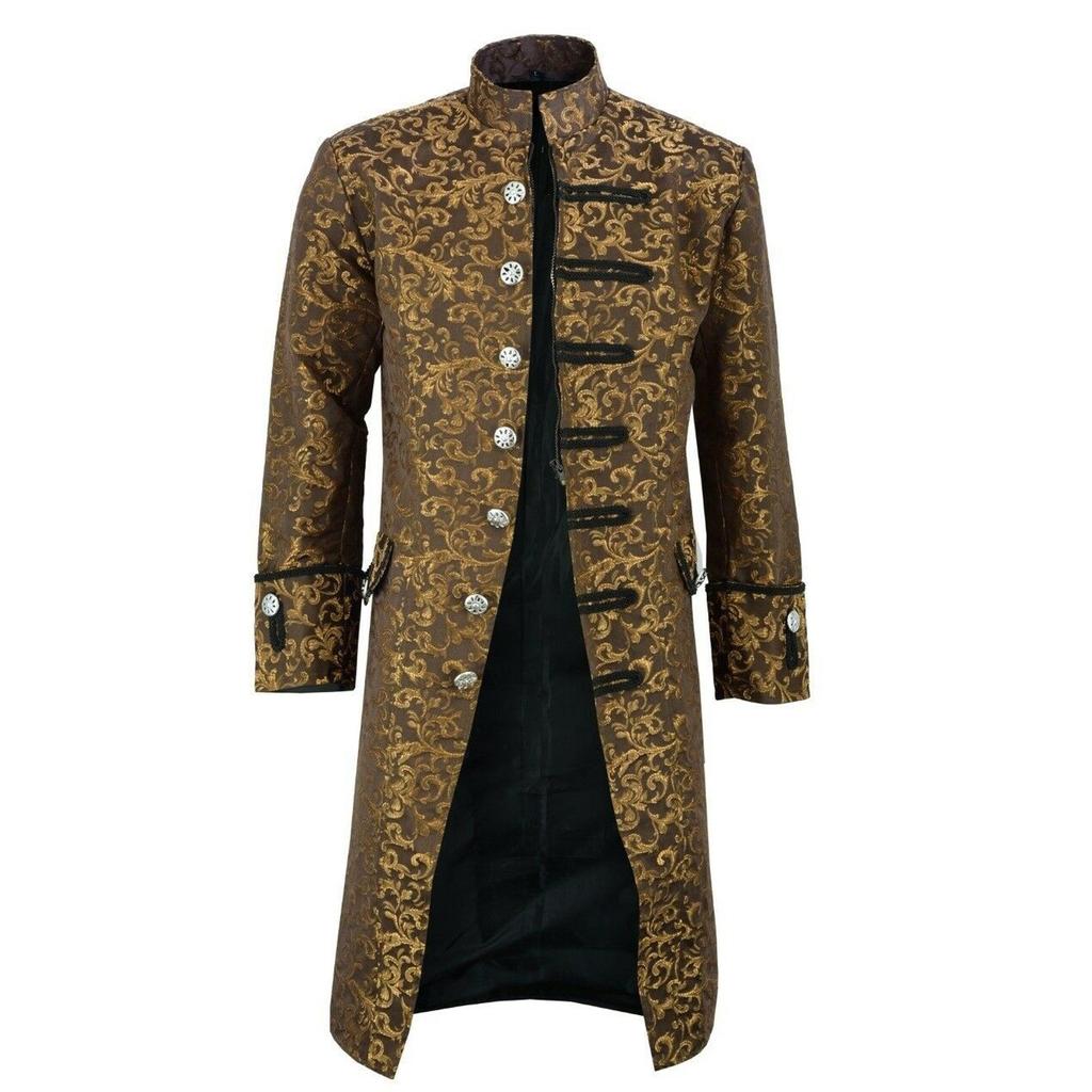 Scenes Steam Punk Chinese Stand Up Collar Long Button Down Cardigan Jacket